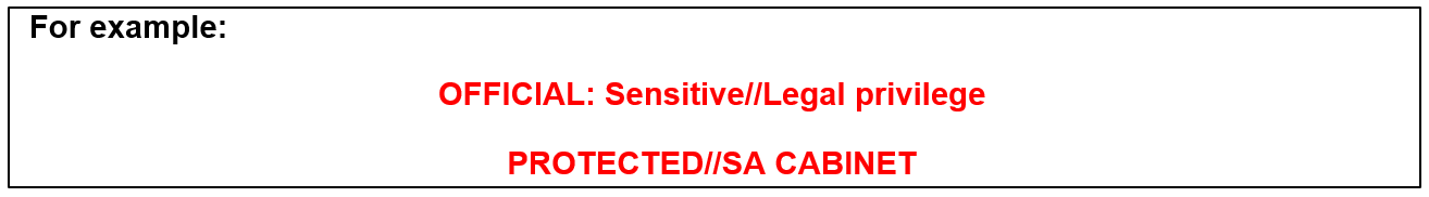 Text based protective marking in large, bold, capitalised, red text and centered on page